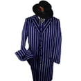 thumbnail image 2 of Men's Gangster Navy Pinstripe 1920s Styles Long Zoot Suit Matching Hat Shirt And Tie Package, 2 of 3
