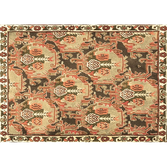 Ahgly Company Indoor Rectangle Animal Brown Traditional Area Rugs, 4' x 6'