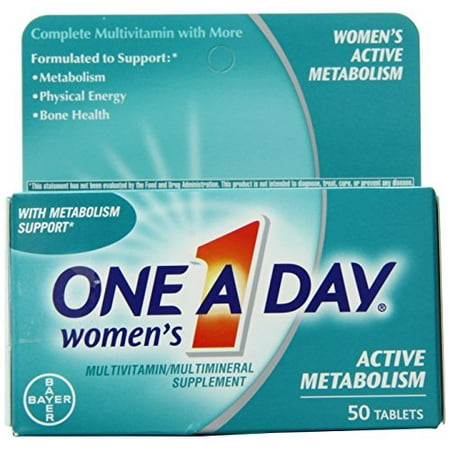 2 Pack One-A-Day Womens Active Metabolism Complete Multivitamin Tablets 50