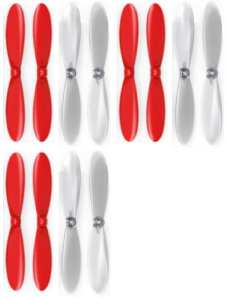 Hubsan X4 H107D Transparent Clear Red Propeller Blades Props Rotor 4 Pack