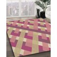 thumbnail image 3 of Ahgly Company Machine Washable Indoor Round Transitional Pink Lemonade Pink Area Rugs, 3' Round, 3 of 7