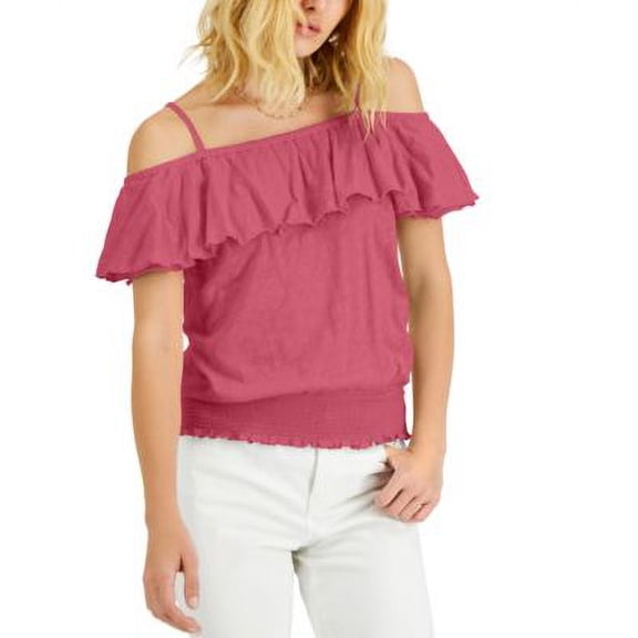 MSRP $45 Inc International Concepts Women Smocked Off-Shoulder Blouse Size XS