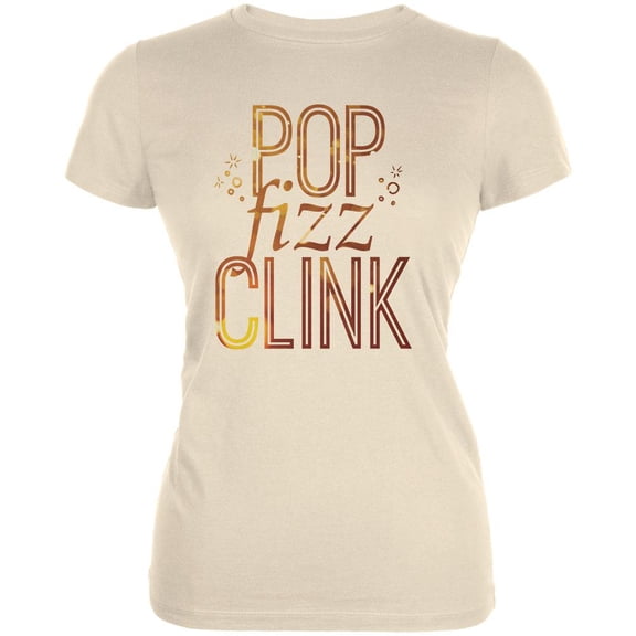 New Years Pop Fizz Clink Soft Cream Juniors Soft T-Shirt - X-Large