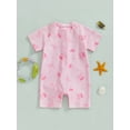 thumbnail image 6 of Toddler Baby Girl Rash Guard Swimsuit 0 6 12 18 24 Months 2T 3T Cherry/Bow Print Zipper Short Sleeve Zip Up Bathing Suit, 6 of 9