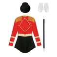 thumbnail image 6 of vastwit Womens Circus Magician Outfits Long Sleeve Dress Bodysuit with Accessories Red XL, 6 of 7