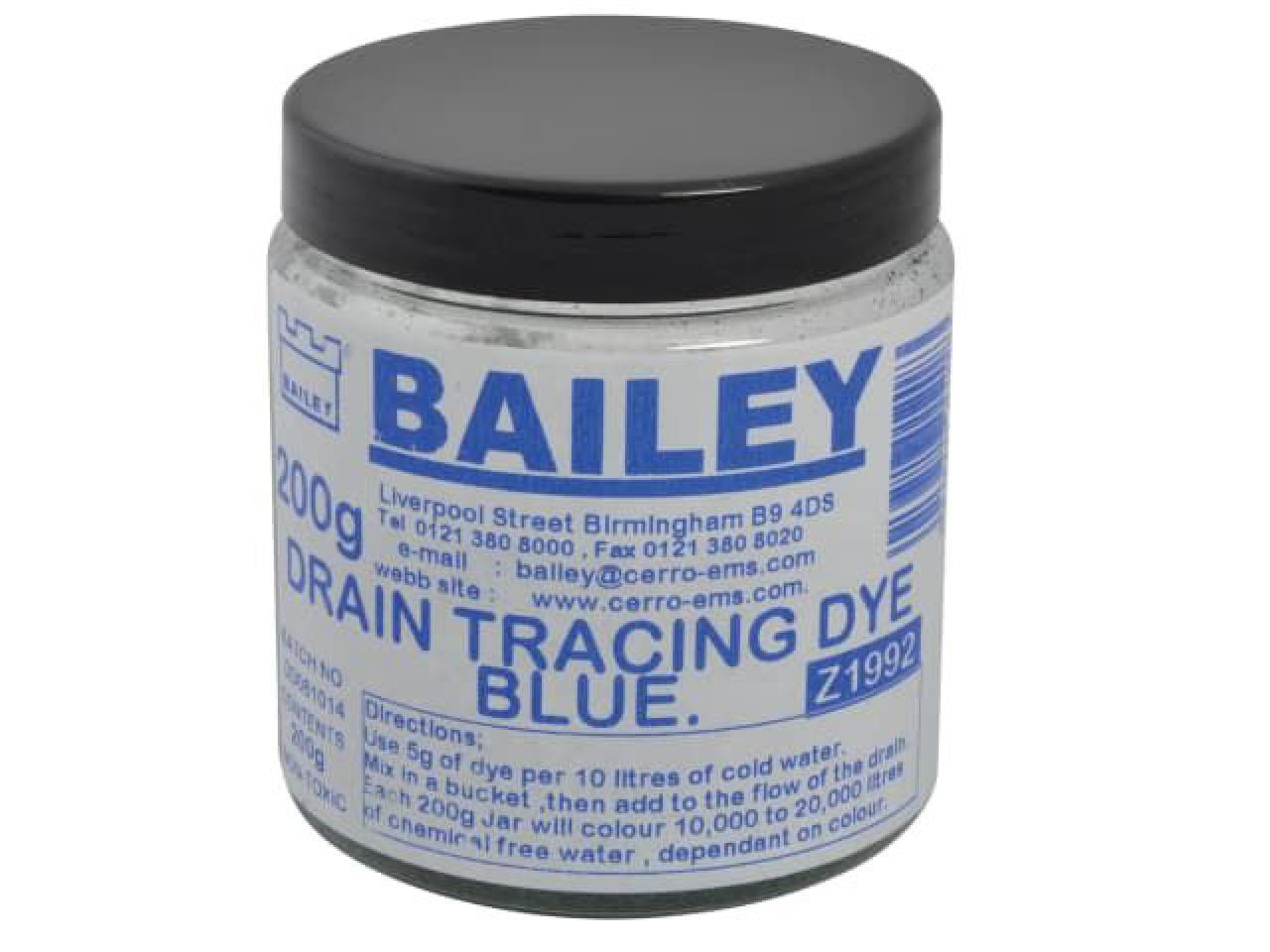 Bailey 1992 Drain Tracing Dye Blue 200G BAI1992 