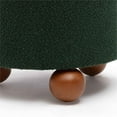 thumbnail image 4 of Pemberly Row Contemporary Upholstered Forest Green Boucle Stool, 4 of 7
