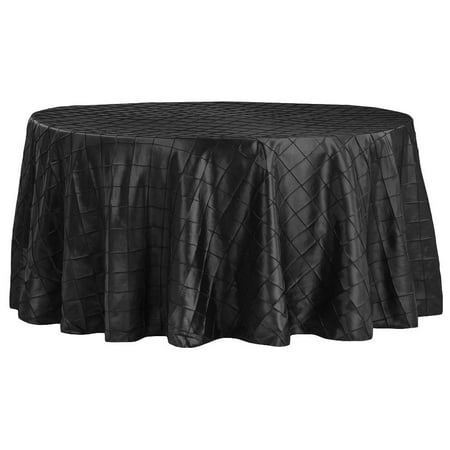 

1 Pc Pintuck 120 Round Tablecloth - Black For Wedding & Party Decor