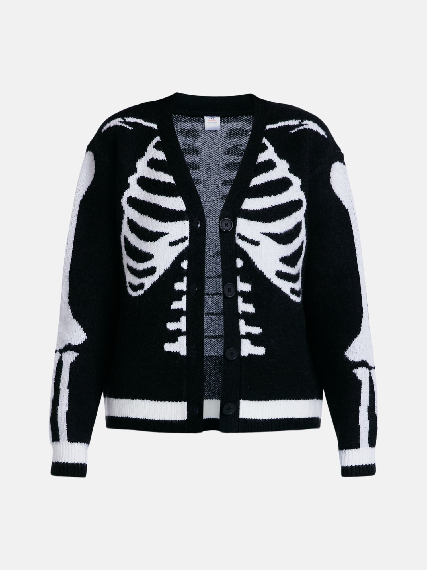 Women's Halloween Skeleton Graphic Cardigan Sweater from Way to Celebrate, Sizes S-4X