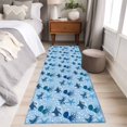 thumbnail image 5 of Summer Marine Life Washable Runner Rugs 2'x6', Ocean Octopus Sharks Starfish White Bubble Low Pile Throw Entryway Rug Non-Slip Sturdy Edge Binding Carpet for Indoor Bedside Entrance Bedside, 5 of 9
