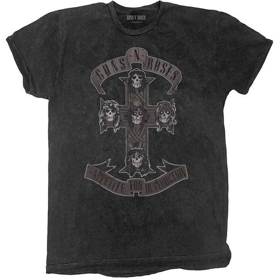 Guns N' Roses Kids T-Shirt: Monochrome Cross (Wash Collection) (9-10 Years)