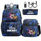 thumbnail image 3 of New Mickey Minnie Mouse 3Pcs USB Anti-theft Lock Boy Girl Kids School Book Bags Travel Backpack Shoulder Bag Pen Bag, 3 of 4