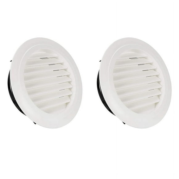 2X Ventilador de Aire Redondo 8 Pulgadas Cubierta de Rejilla de Rejilla ABS Ventilación de Sofito Blanco con de Mosquitera Incorporada para Baño Ventilación de Cocina