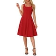 thumbnail image 2 of INSPIRE CHIC Vintage Swing Dress for Women's Sweetheart Neck Sleeveless Fit and Flare Dresses XS Red, 2 of 6
