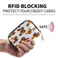 thumbnail image 2 of PU Leather Zipper Card Case Credit Card Holder Small Wallets Orange-black Butterfly, 2 of 7