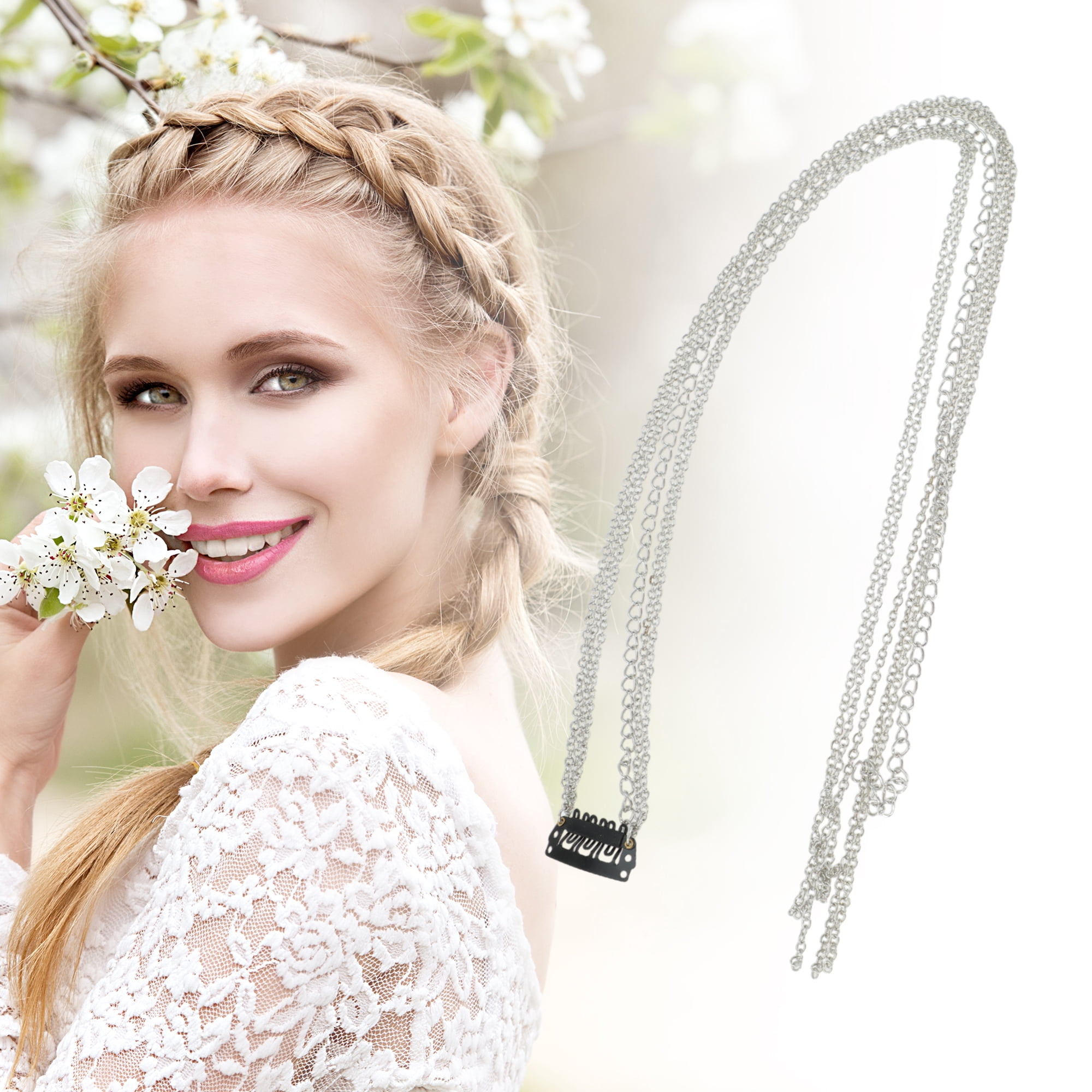 Unique Bargains Vintage Braided Hair Chain Elegant Accessory for Any Occasion White