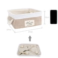 thumbnail image 2 of PiccoCasa Storage Bin Basket with Handle Linen Fabric Organizer Towel Storage Pale Pink Square, 2 of 7