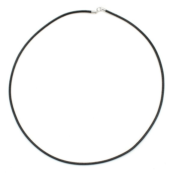 Sterling Silver Braided Leather Cord Necklace 18in