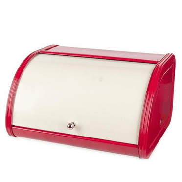 Metal Bread Box/Bin/kitchen Storage Containers with Roll Top Lid (red)