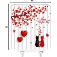 thumbnail image 3 of Valentine''s Day Shower Curtain Red Sweet Heart Cute Cat Kitty Kitten Romantic Love Lover Couple Gifts Creative Modern Fashion Fabric Bathroom Decor Curtain Sets with Hooks, 3 of 3