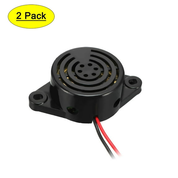 Uxcell DC 3V-24V 100dB Active Beep Tone Alarm Ringer Black Electronic Buzzer 2 Pack