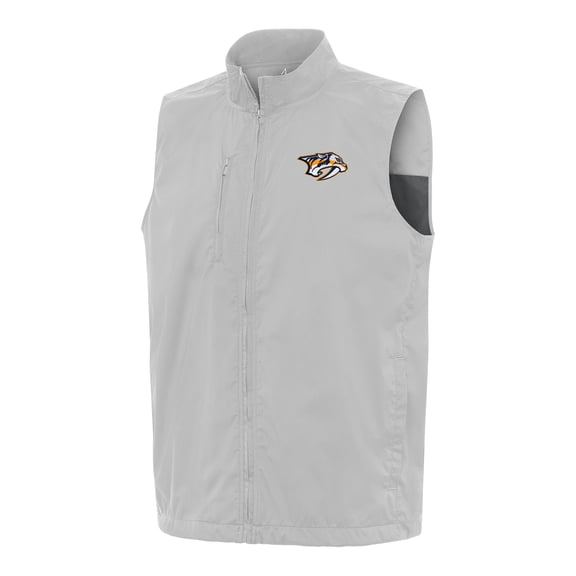 Men's Antigua  Heather Gray Nashville Predators Brisk Full-Zip Vest