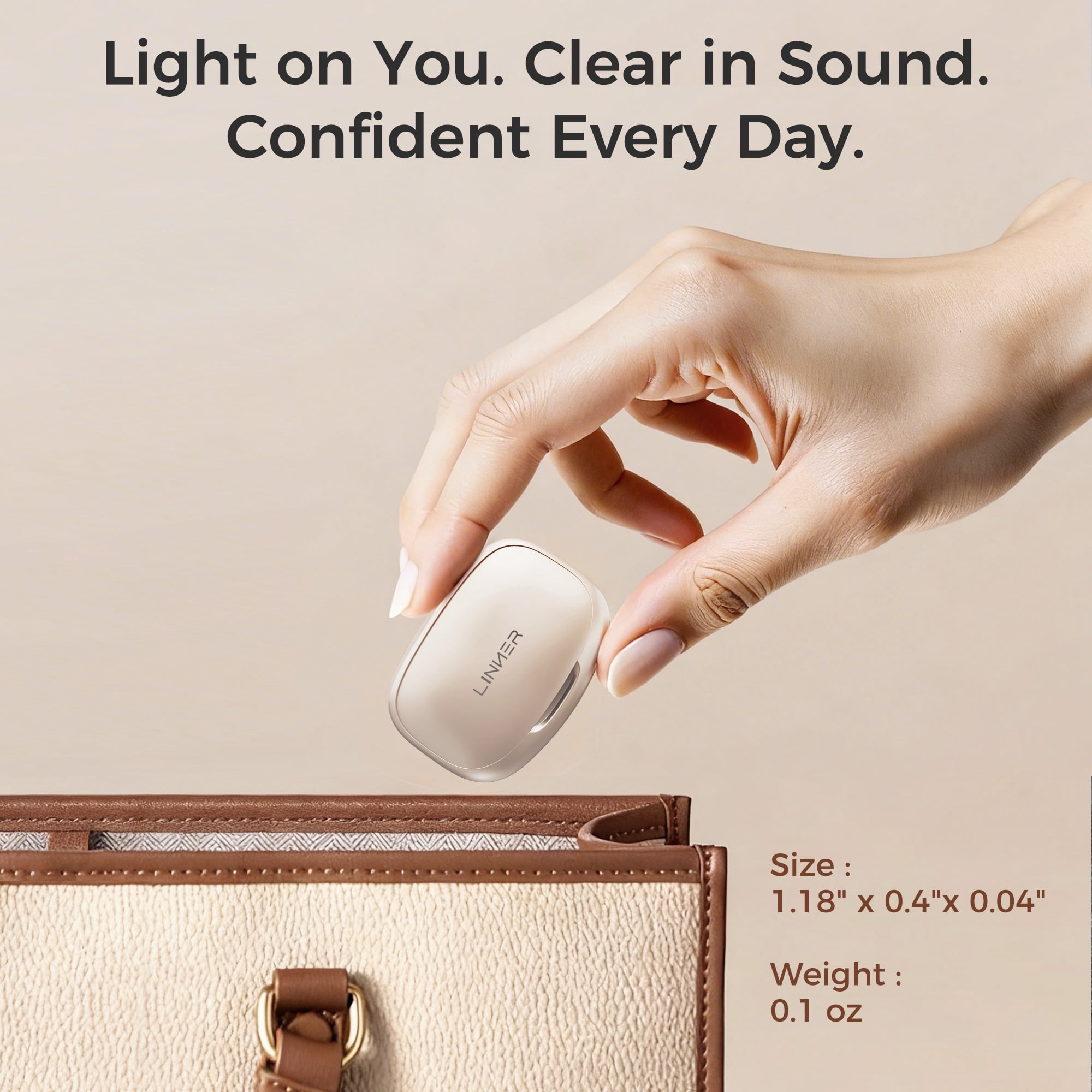 LINNER Hearing Aids for Seniors, Clarity Behind-the-Ear Rechargeable, Beige