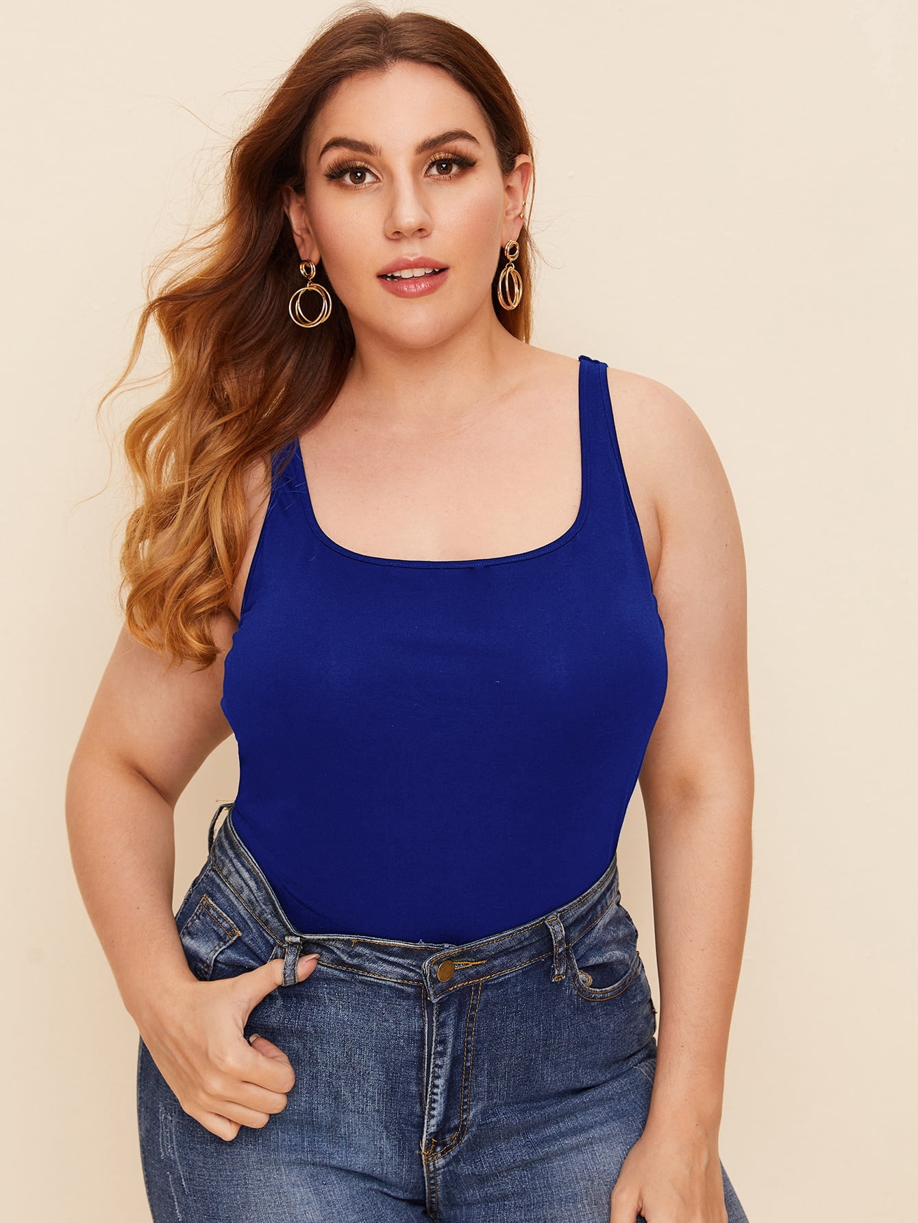 Women's Plus Size Form Fitting Tank Top 