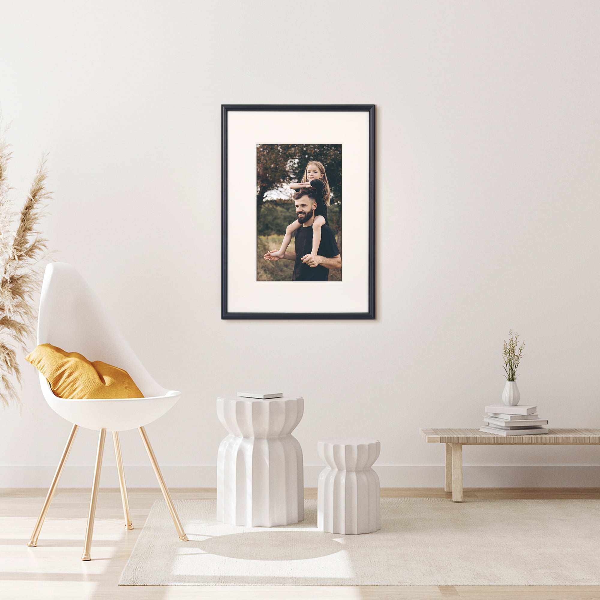 Unique Bargains Aluminum Modern Art Picture Frame Black 5x7