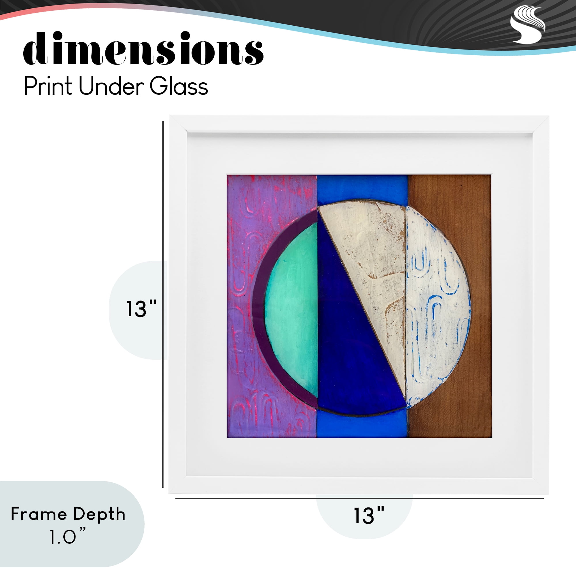 Stupell Industries Structured Blue & Purple Circle White Framed Print Under Glass, design by Matthew Finger