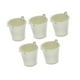thumbnail image 5 of 5 cubos de metal galvanizado, cubos de hielo, recipientes para manualidades con asa, decoración del hogar, jarrones metálicos decorativos resistentes Blanco, 5 of 8