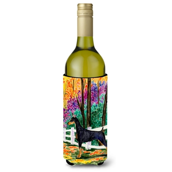 Caroline's Treasures SS8428LITERK Doberman Wine Bottle Hugger, Wine Bottle, multicolor