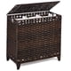 thumbnail image 1 of Cesto para la ropa sucia con 3 bolsas con forro extraíbles; Cesto para la ropa sucia de ratán tejido a mano de 132 L con tapa y patas elevadas; Cesto para ropa con asas laterales; Clasificador de ropa, 1 of 5