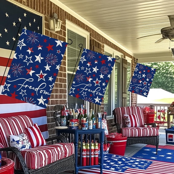 Fwttom 4Th of July Decorations, Patriotics Garden Flag Double Sided Usa Flag Usa 4Th July Independence Day Home Farmhouses Decor 12X18 Inch