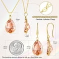thumbnail image 5 of Linawe Citrine Crystal Gold Plated Jewelry Sets for Women, Imitation Diamond Pendant Necklace Set, Rhinestone Drop Dangle Earrings Set, Birthstone Cubic Zirconia Matching Wedding Jewelry Set, 5 of 7
