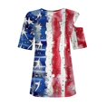 thumbnail image 5 of SELONE Women Casual Tops Patriotic Plus Size Short Sleeve Crewneck Cold Shoulder Memorial Day Apparel Red White Blue Wear Clothes Fourth of July Gifts Activewear S, 5 of 7