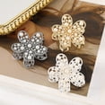 thumbnail image 4 of Eoperou Hair Grip Flower Shape Hollow Out Faux Pearl Decor Luxury Strong Claw Anti-slip Ponytail Grip Hair Clip Hair Decoration Anti-rust Hair Styling Tool, 4 of 8