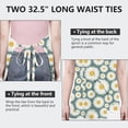 thumbnail image 6 of Teal Daisy Flower Big Blooms Pattern Apron-Garden Aprons for Women with Pockets-Cotton Linen Waterproof Kitchen Cooking Gardening Aprons Adjustable for Kitchen,Cooking,BBQ and Salon 33x27 Inch, 6 of 7
