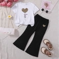 thumbnail image 2 of HCNTES Little Girl Casual Outfit Short Sleeve Tee Wide Leg Pants Soft Elastic Kids Spring Summer School Clothing Set 3T 4T 5T 6T(F02-A,6-7 Years), 2 of 4