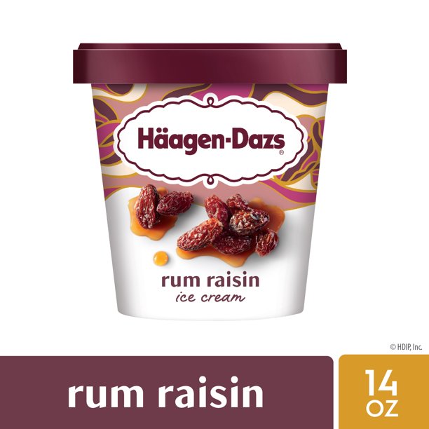 Haagen Dazs Rum Raisin Ice Cream, 14oz