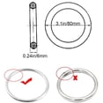 thumbnail image 6 of Abimars 3" Seamless Metal O Ring, 4 Pack 304 Stainless Steel Rings Load 440lbs, Solid, Heavy Duty Multi-Purpose Metal O-Ring for Macrame,Dog Leashes, 6 of 6