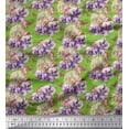 thumbnail image 1 of Soimoi Cotton Jersey Fabric Insect,Pansy & Yellow Flower Floral Print Fabric by the Yard 58 Inch Wide, 1 of 1