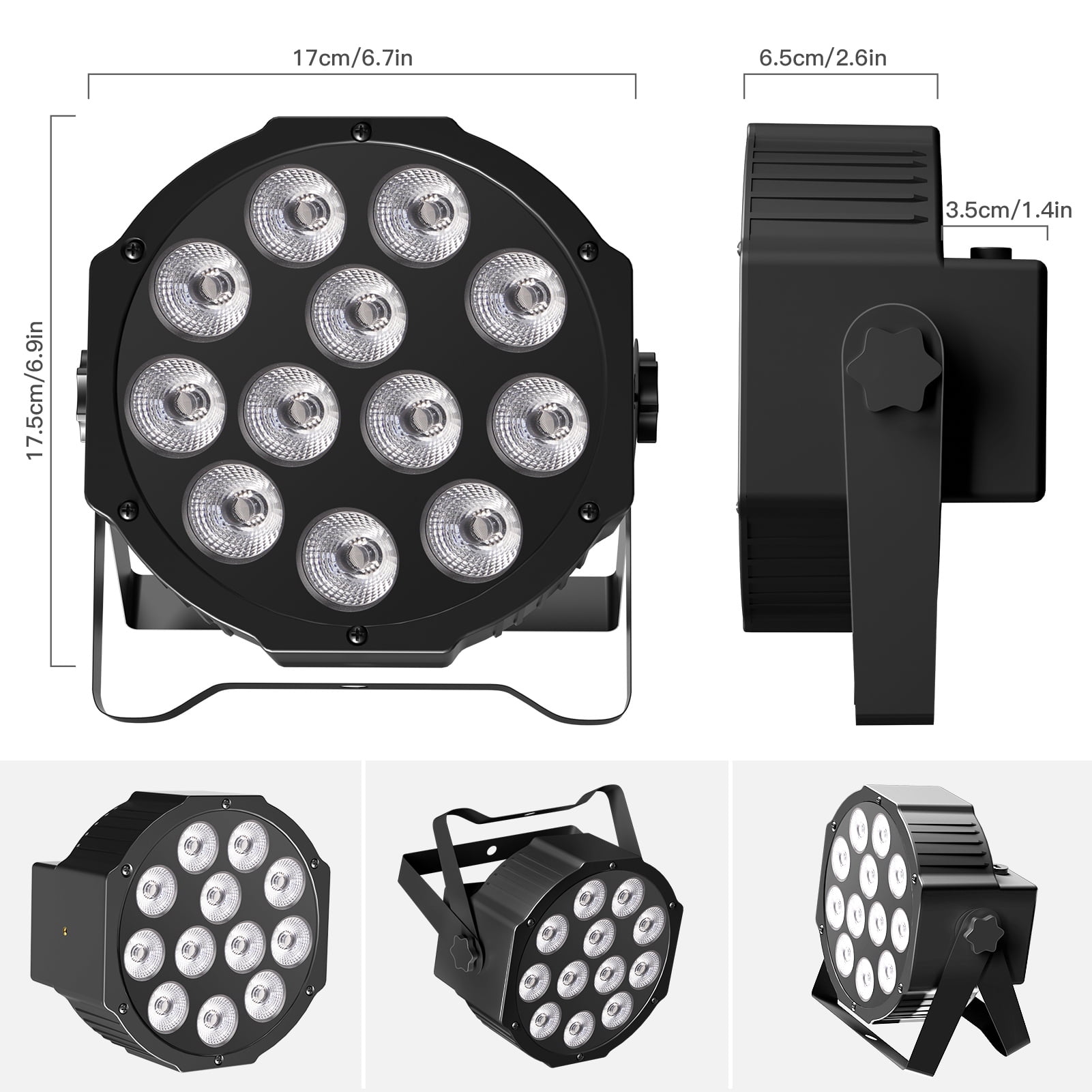 Rechargeable Par Lights RGBW 4-in-1 LED Uplights Battery Powered Stage Lights, DJ Lights Sound Activated with Remote & DMX Control for Festival Party Event Wedding Bar