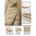thumbnail image 5 of Premium Midweight Womens Crop Puffer Jacket Winter Insulated Beige Jacket-S, 5 of 9