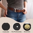 thumbnail image 3 of 6Pack Button Extenders for Pants, Faux Leather Waist Extenders (Black, 2.4x1inch), 3 of 7