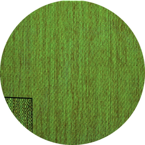 Ahgly Company Indoor Round Abstract Green Contemporary Area Rugs, 5' Round
