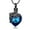 Black/Blue, variant on Butterfly Stone Heart Urn Pendant Cremation Jewelry for Ashes Keepsake Women's Elegant Beautiful Memorial Jewelry Human Pet Memory Necklace