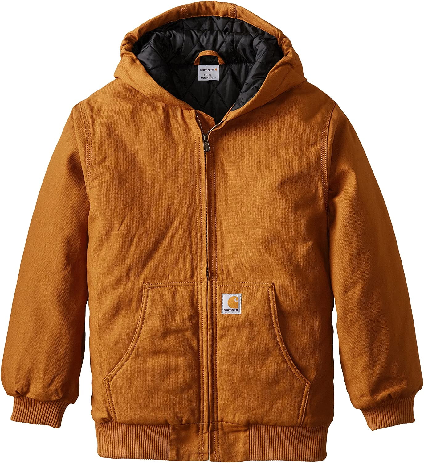 Carhartt Big Boys' Work Active Jacket, Carhartt Brown, Small/7/8