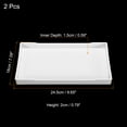 thumbnail image 2 of Uxcell 10x7" Fast Food Tray, 2 Pack Plastic Multi-Purpose Rectangle Serving Tray for Restaurant Home Kitchen, White, 2 of 5