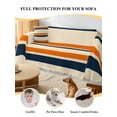 thumbnail image 4 of Orange Blue Stripe Couch Cover for Dogs, Minimalist Farmhouse Stripes Washable Sofa Covers Slipcover for Pets Dogs Futon Cover, Couch Recliner Covers, Oversized Chair Slipcover 71"x91", 4 of 9